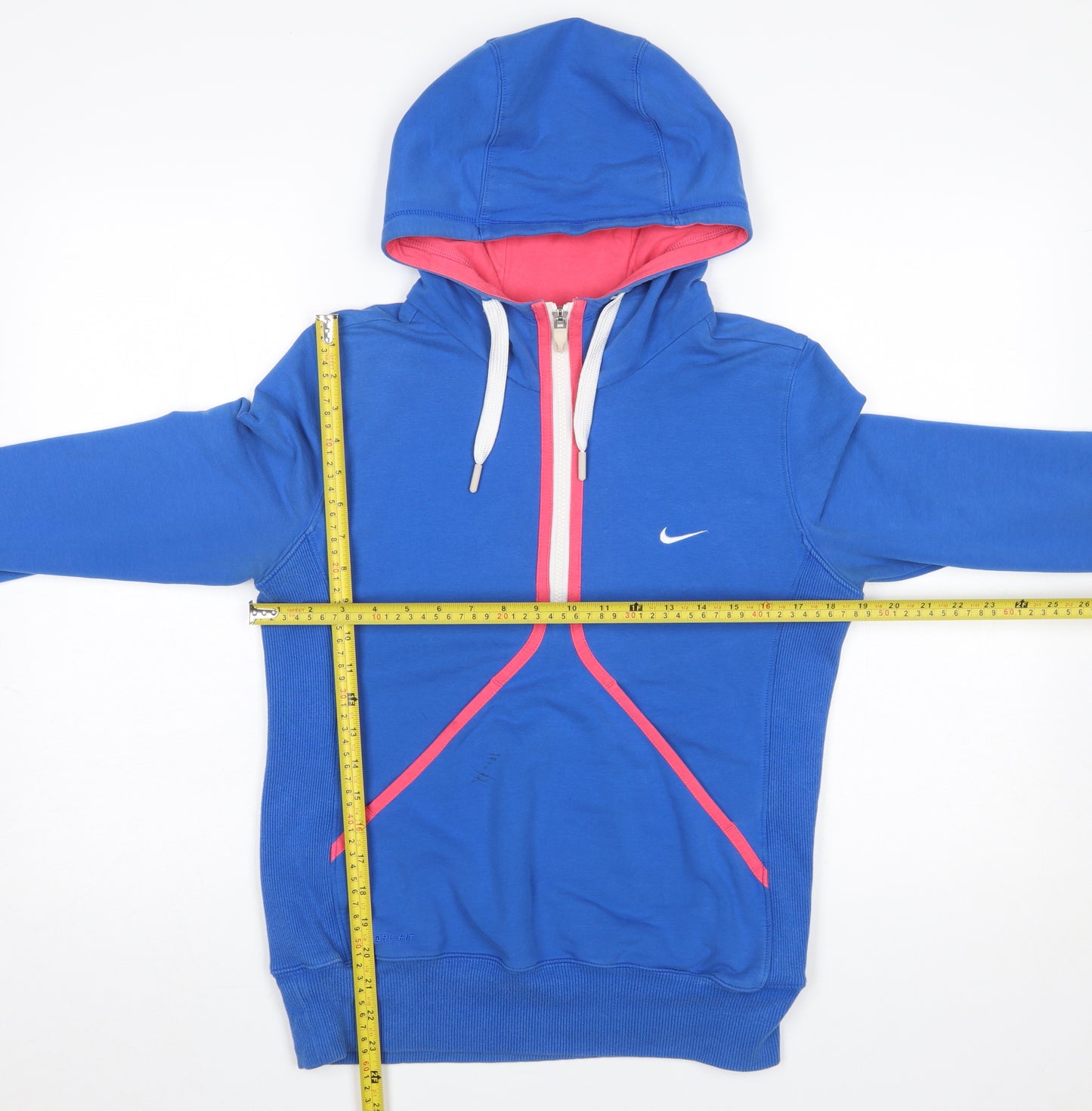 Nike Womens Blue Dri-Fit Hoodie Medium Hooded Pullover Sweatshirt