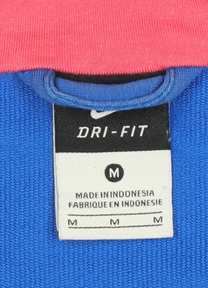 Nike Womens Blue Dri-Fit Hoodie Medium Hooded Pullover Sweatshirt