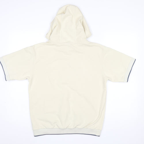 Nike Men Beige Short Sleeve Pullover Hoodie S Graphic Logo