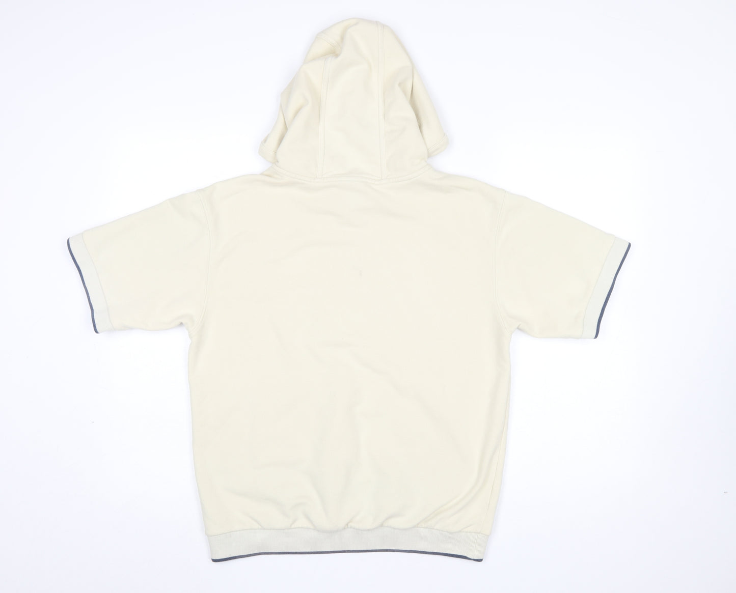 Nike Men Beige Short Sleeve Pullover Hoodie S Graphic Logo