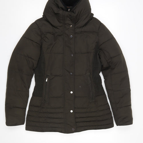 Hobbs London Women's Black Size 8 Puffer Jacket with Hood