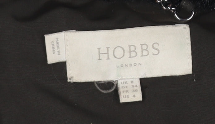 Hobbs London Women's Black Size 8 Puffer Jacket with Hood