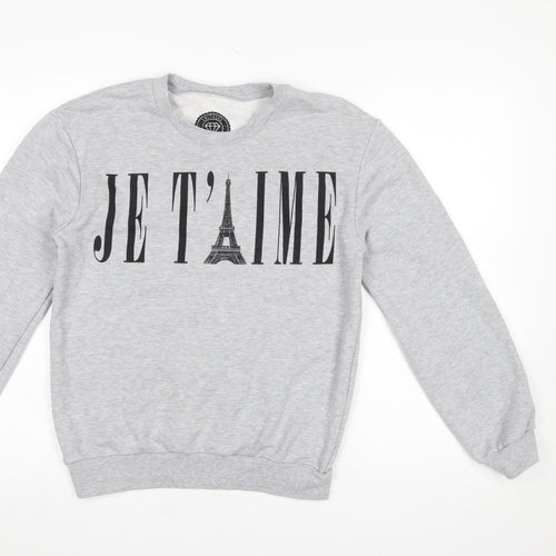 Smithson Clothing Women's Grey 'Je T’aime' Graphic Sweatshirt Size S