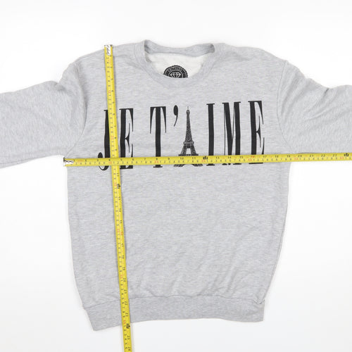 Smithson Clothing Women's Grey 'Je T’aime' Graphic Sweatshirt Size S