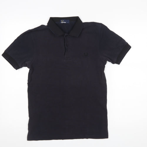 Fred Perry Men's Black Polo Shirt Small Slim Fit Cotton