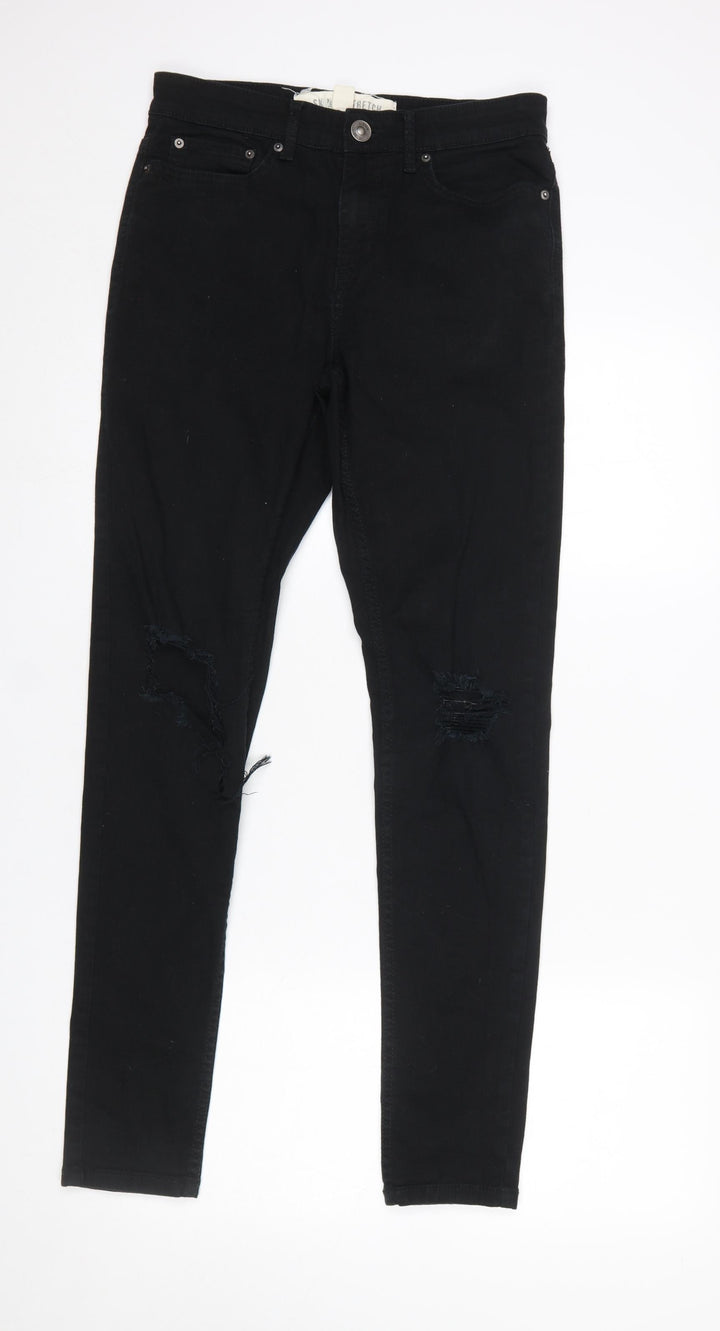 New Look Men Black Slim Fit Distressed Skinny Jeans 30L