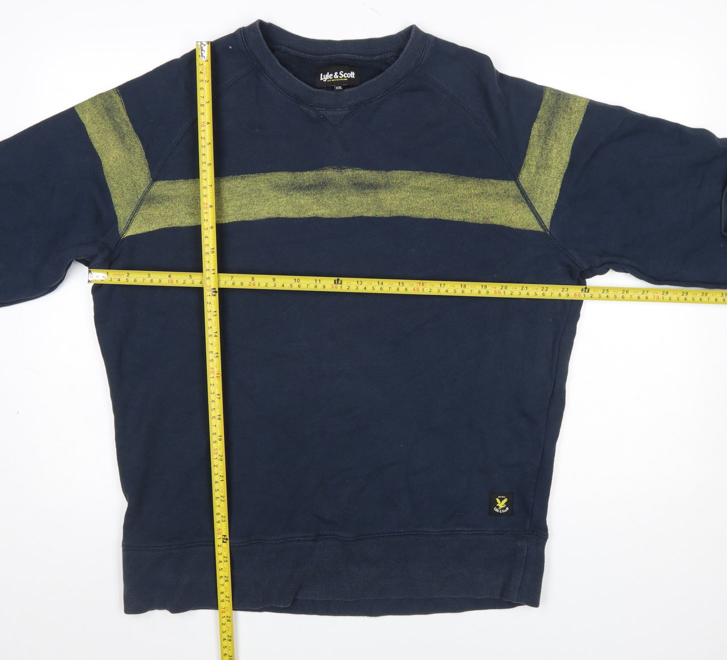 Lyle & Scott Men’s Blue 2XL Pullover Sweatshirt Crew Neck Cotton