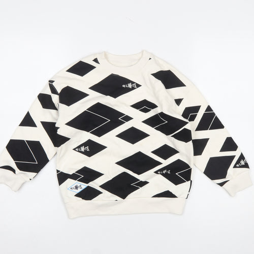 Marks and Spencer Boys Black Geometric 'No Limits' Pullover Sweatshirt 6-7 Years
