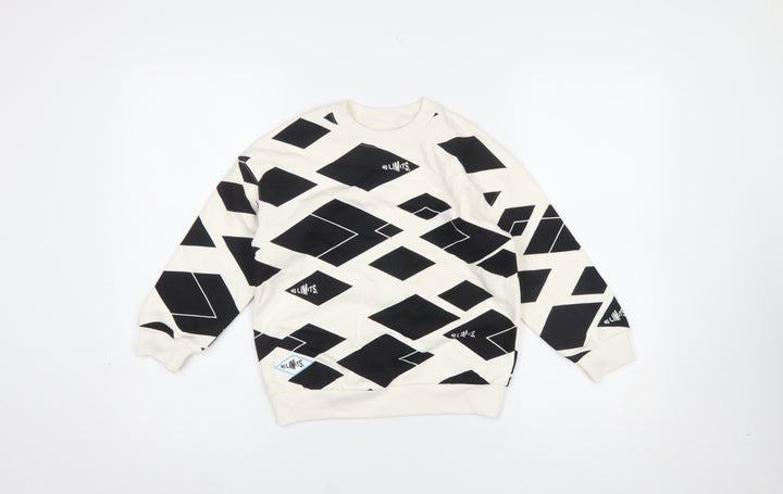 Marks and Spencer Boys Black Geometric 'No Limits' Pullover Sweatshirt 6-7 Years