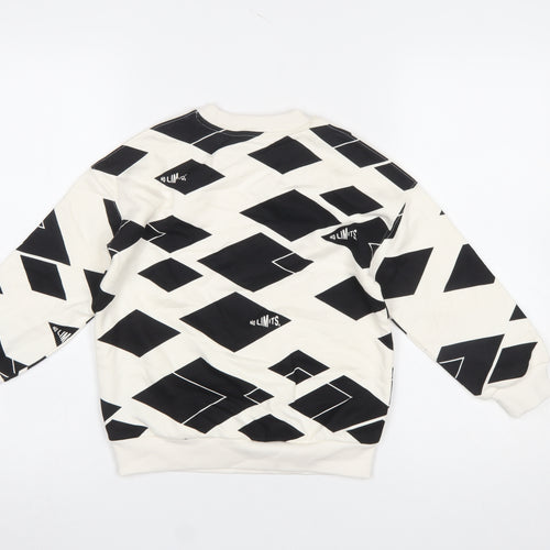 Marks and Spencer Boys Black Geometric 'No Limits' Pullover Sweatshirt 6-7 Years