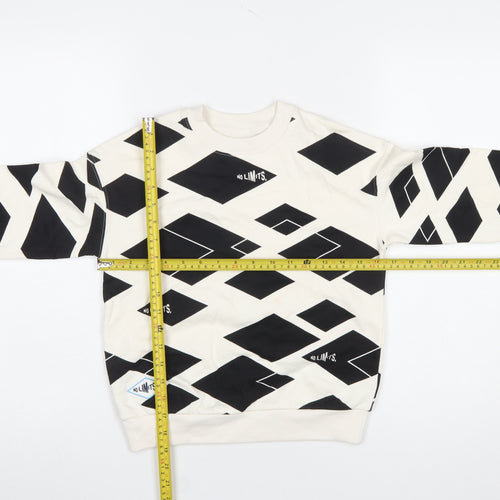 Marks and Spencer Boys Black Geometric 'No Limits' Pullover Sweatshirt 6-7 Years