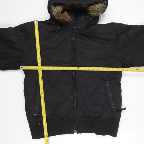 Betty Rides Womens Black L Ski Jacket Hooded Fur Trim Winter Coat