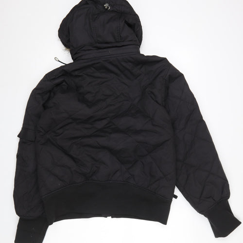 Betty Rides Womens Black L Ski Jacket Hooded Fur Trim Winter Coat