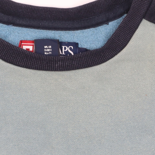 Chaps Men's Blue Crew Neck Pullover Sweatshirt Size L Embroidered Logo