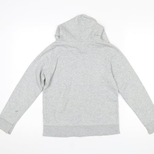GAP Girls Grey Logo Pullover Hoodie - XL (12-13 Years) Cotton Blend