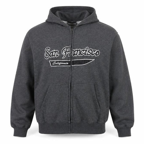 Hayward.CA Men’s Grey Full Zip Hoodie Size M San Francisco Graphic