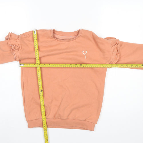 George Girls Brown Ruffle Sleeve Pullover Sweatshirt 8-9 Years