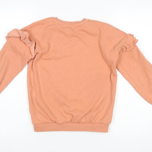George Girls Brown Ruffle Sleeve Pullover Sweatshirt 8-9 Years