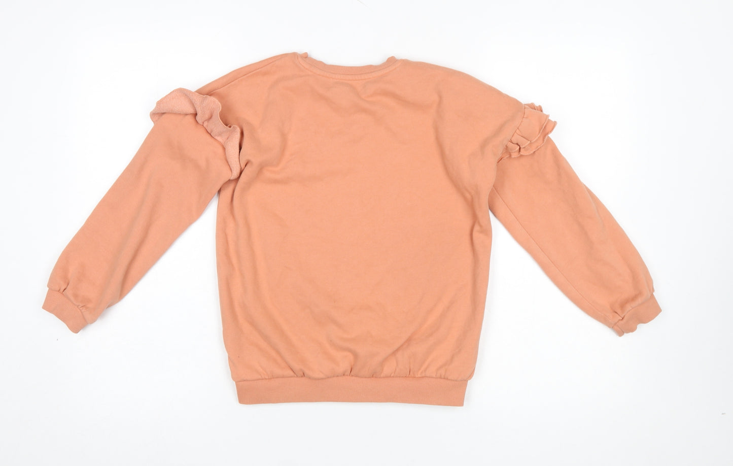 George Girls Brown Ruffle Sleeve Pullover Sweatshirt 8-9 Years