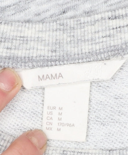 H&M Mama Grey Maternity Tunic Sweatshirt Women’s Size 12 Cotton Blend