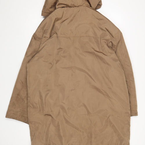 ASOS Women’s Brown Long Hooded Parka Coat Size 12 Polyester