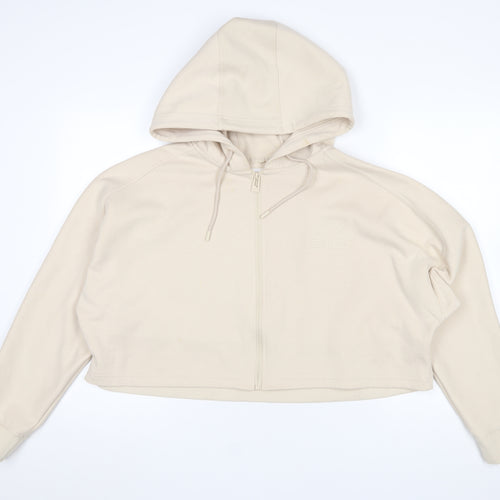 Kappa x Primark Women Beige Full Zip Hoodie L Cotton Blend