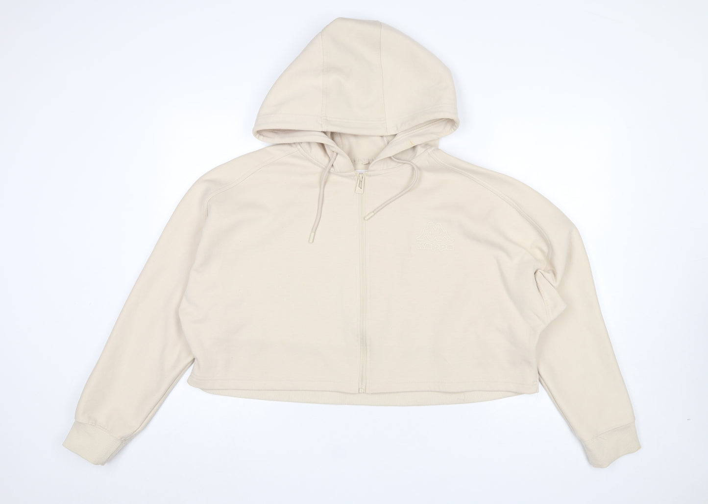 Kappa x Primark Women Beige Full Zip Hoodie L Cotton Blend