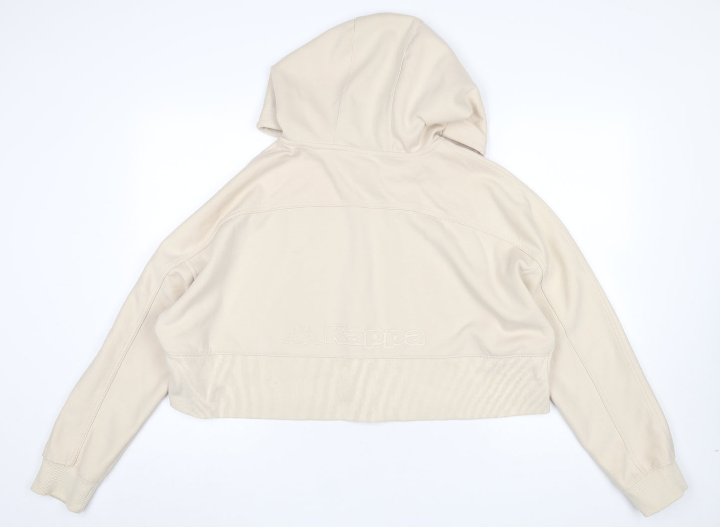 Kappa x Primark Women Beige Full Zip Hoodie L Cotton Blend