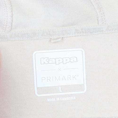 Kappa x Primark Women Beige Full Zip Hoodie L Cotton Blend