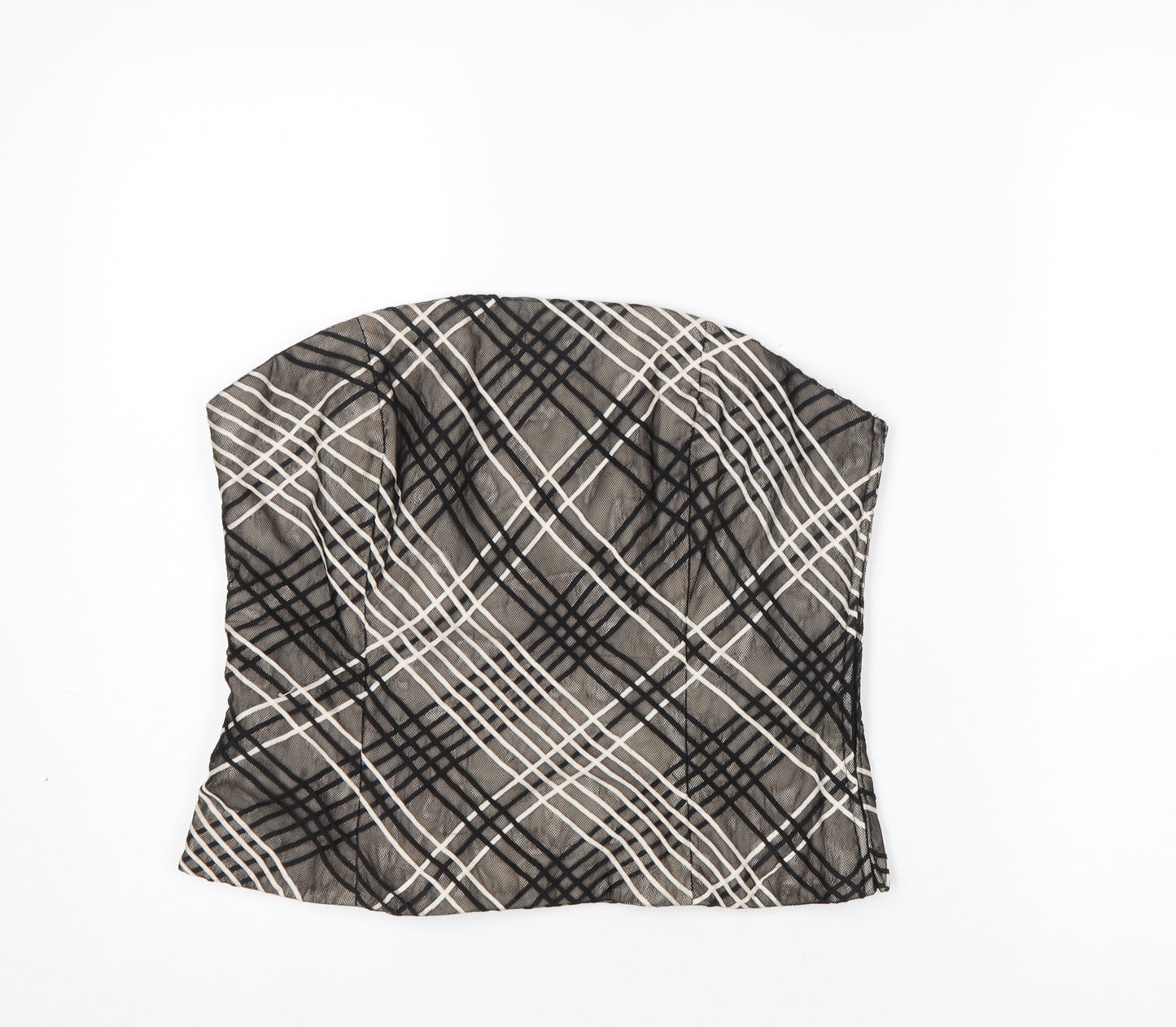 Coast Women’s Beige Check Strapless Camisole Top Size 14