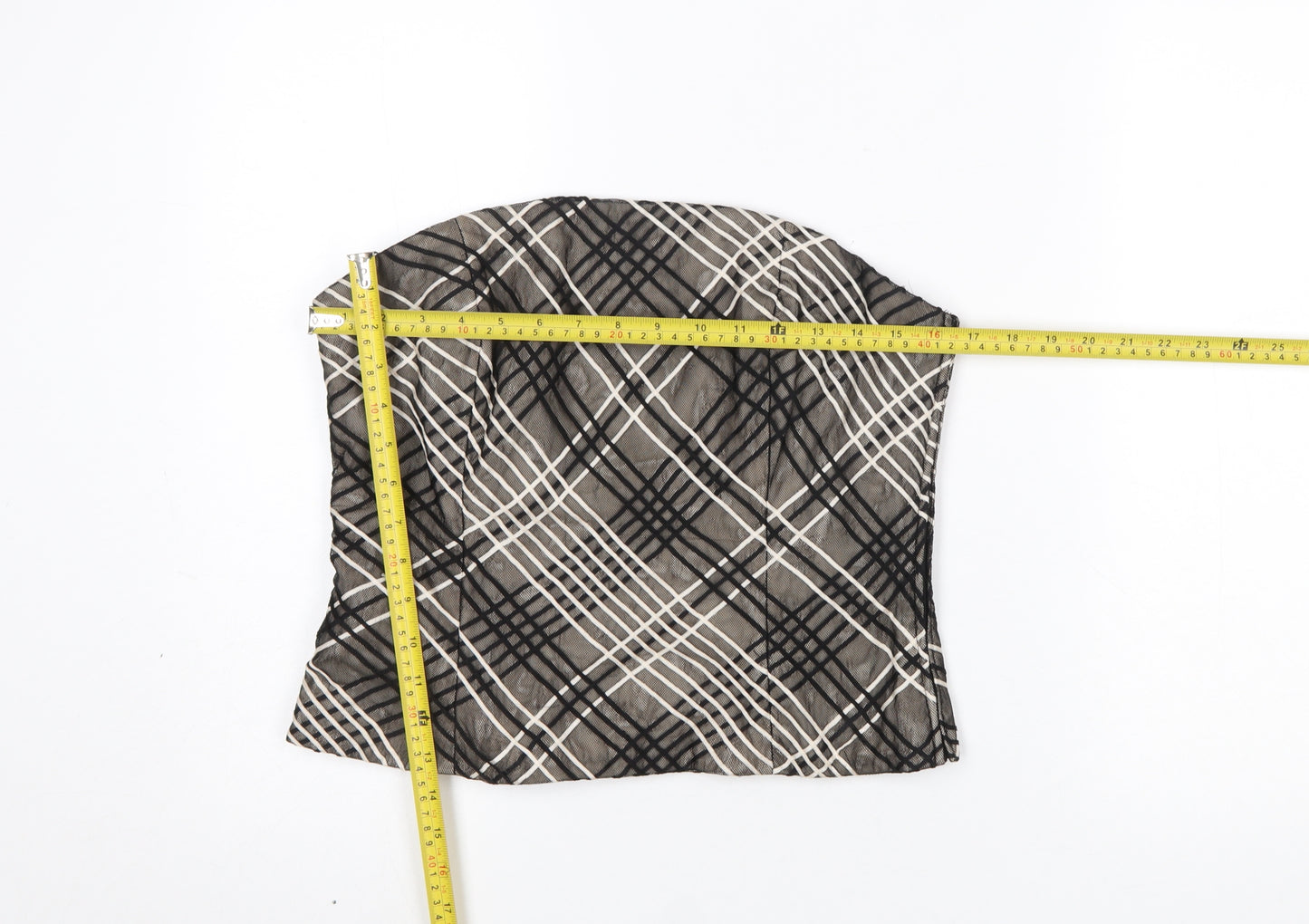 Coast Women’s Beige Check Strapless Camisole Top Size 14