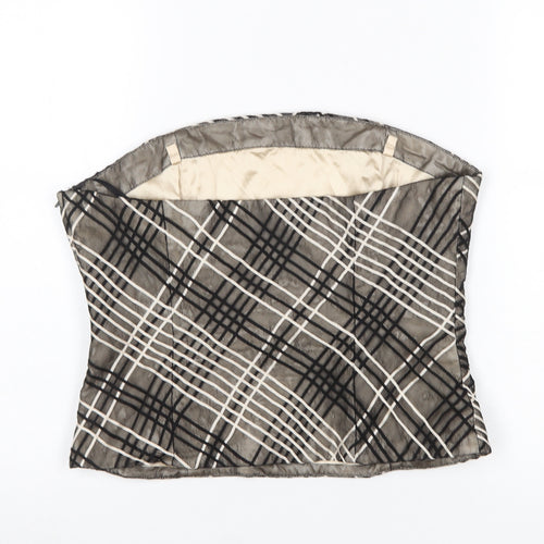 Coast Women’s Beige Check Strapless Camisole Top Size 14