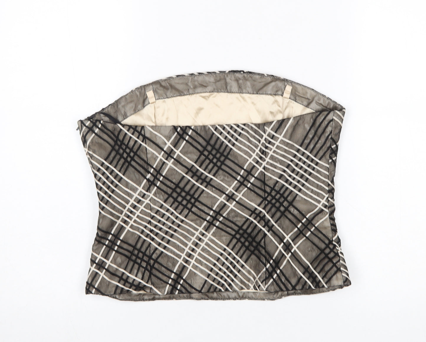 Coast Women’s Beige Check Strapless Camisole Top Size 14