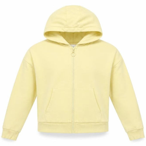Marks and Spencer Girls Yellow Full Zip Hoodie 9-10 Years Cotton Blend