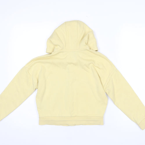 Marks and Spencer Girls Yellow Full Zip Hoodie 9-10 Years Cotton Blend