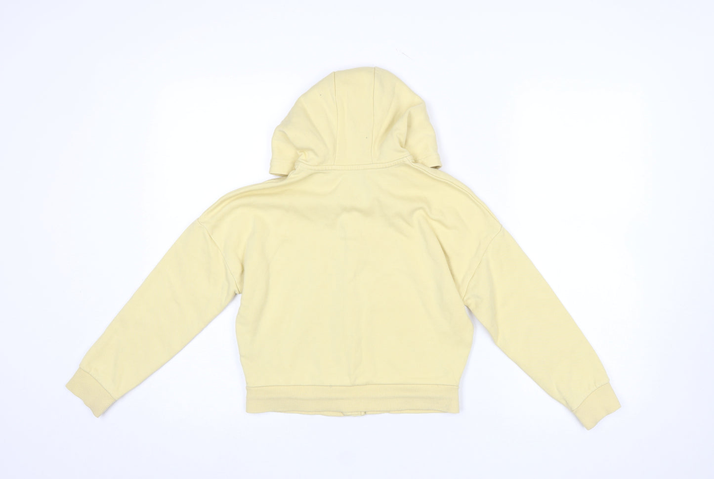 Marks and Spencer Girls Yellow Full Zip Hoodie 9-10 Years Cotton Blend