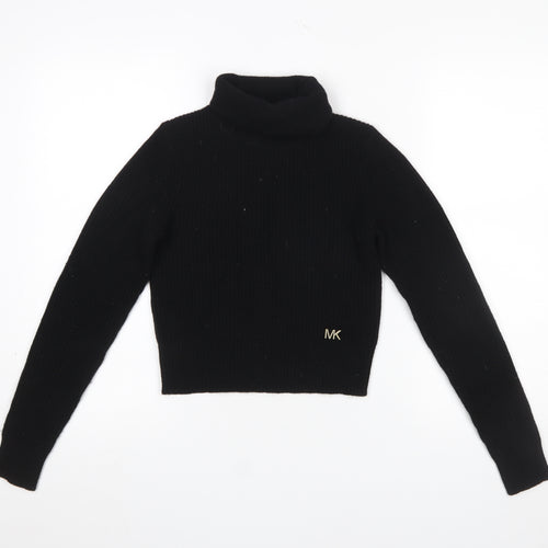 Michael Kors Women's Black Roll Neck Wool Blend Jumper XXS