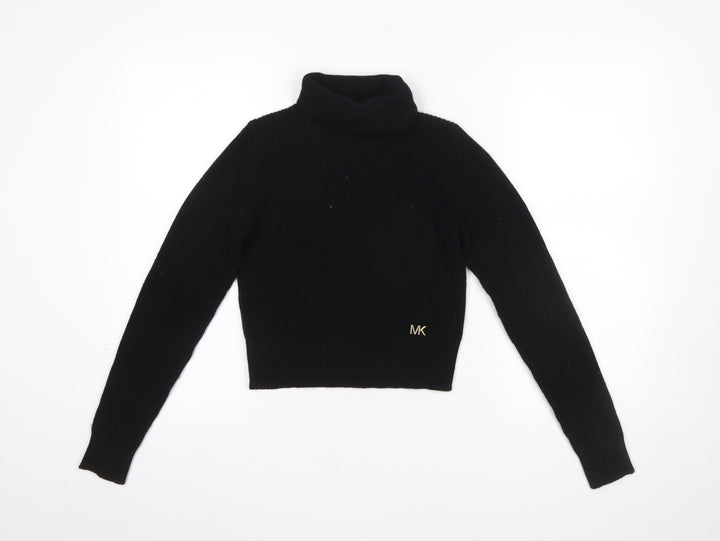 Michael Kors Women's Black Roll Neck Wool Blend Jumper XXS
