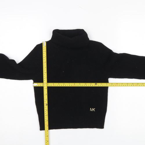 Michael Kors Women's Black Roll Neck Wool Blend Jumper XXS