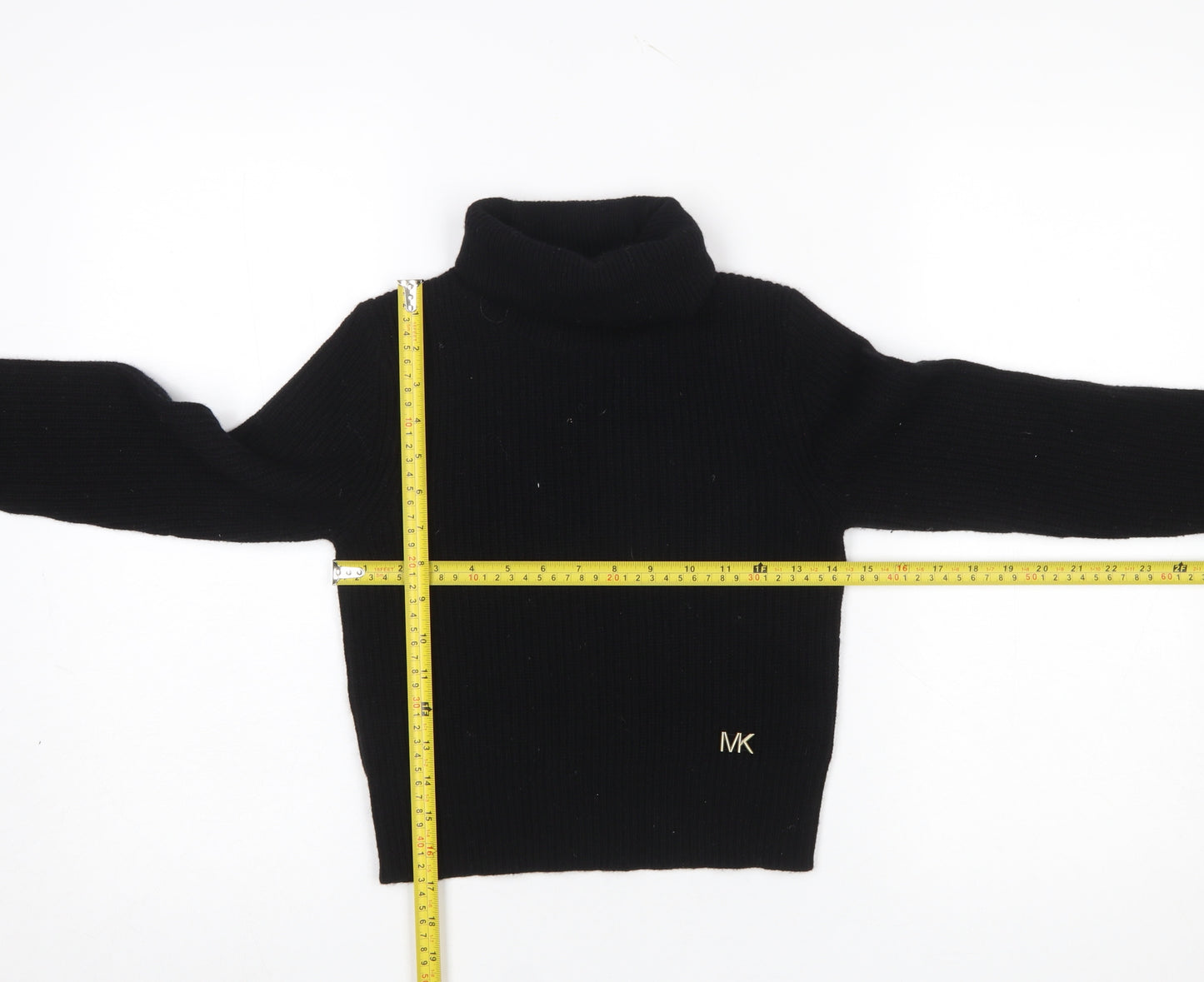 Michael Kors Women's Black Roll Neck Wool Blend Jumper XXS