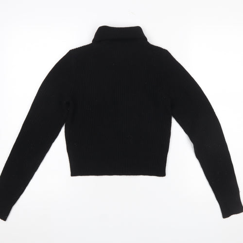 Michael Kors Women's Black Roll Neck Wool Blend Jumper XXS