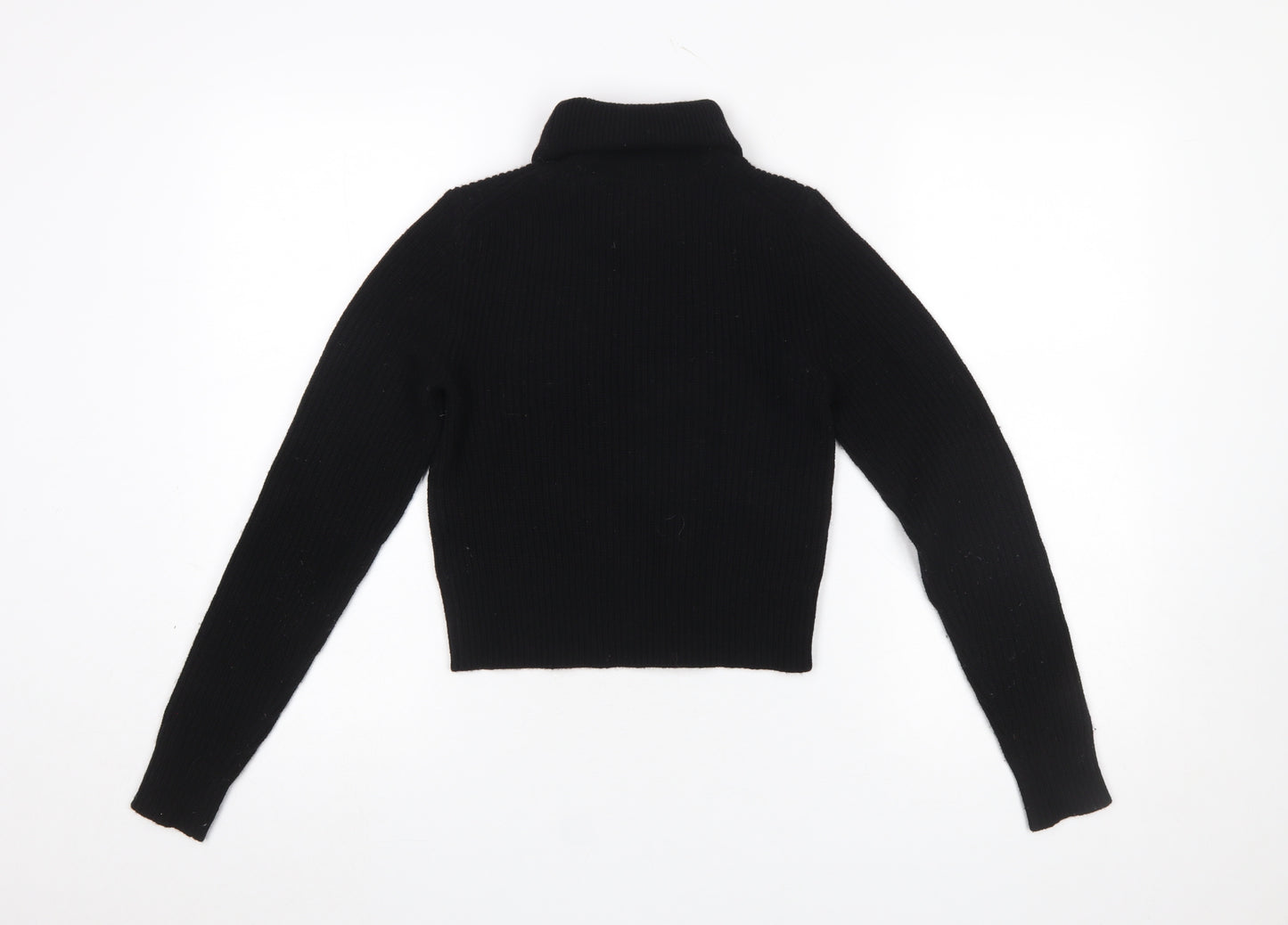 Michael Kors Women's Black Roll Neck Wool Blend Jumper XXS
