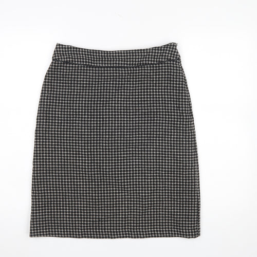 Laura Ashley Women’s Black Check Tweed Wool Pencil Skirt UK 10