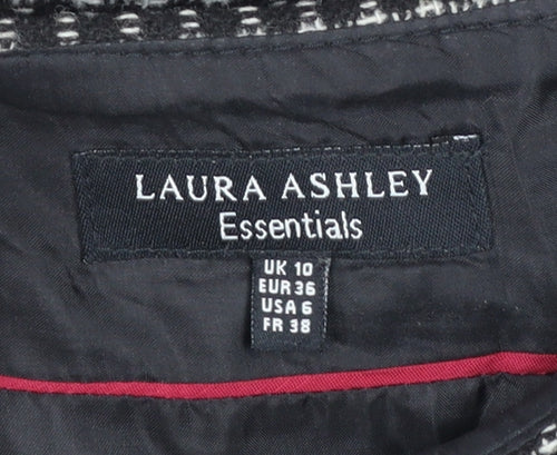 Laura Ashley Women’s Black Check Tweed Wool Pencil Skirt UK 10