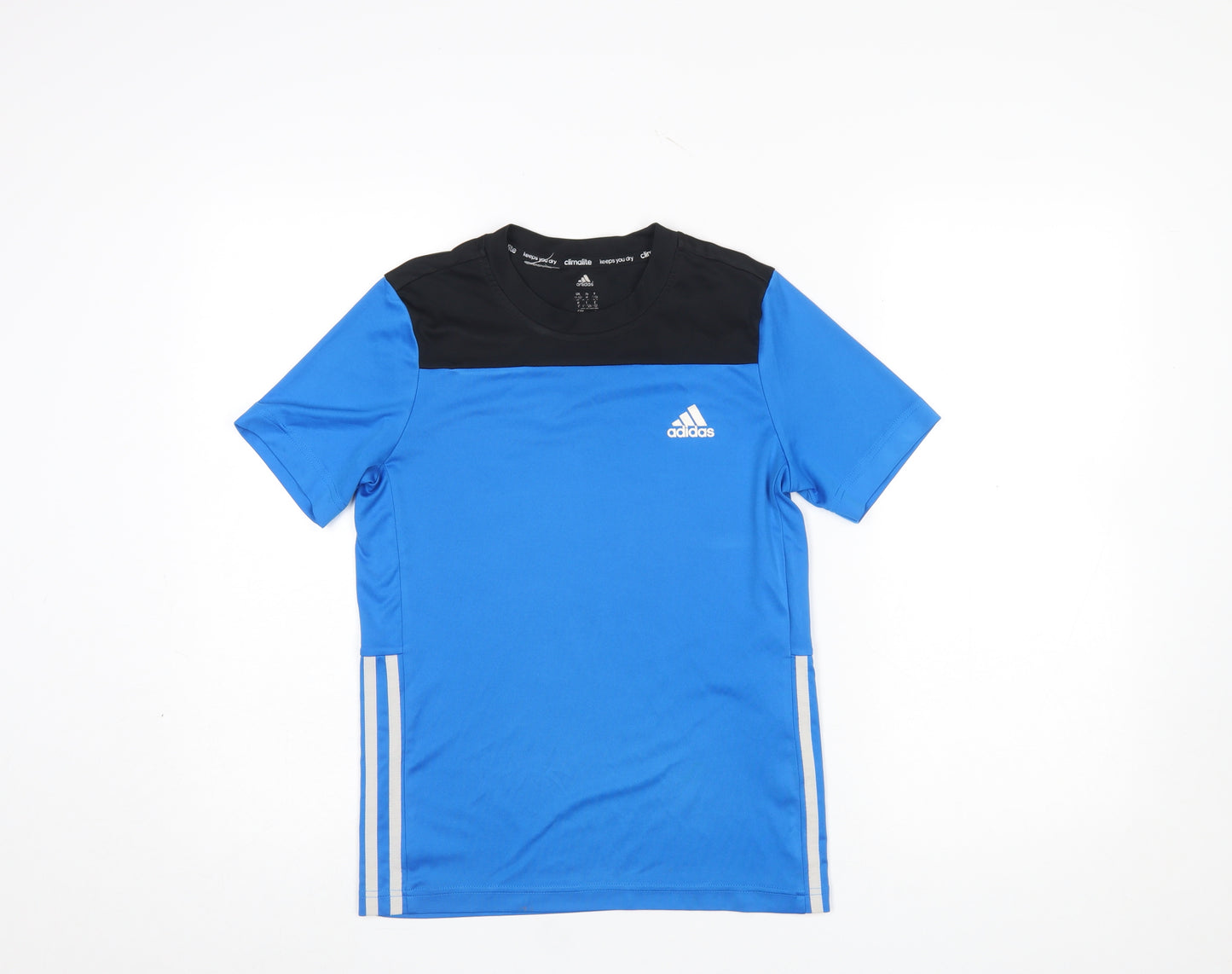 Adidas Boys Blue Colourblock Climalite Sports T-Shirt 11-12 Years