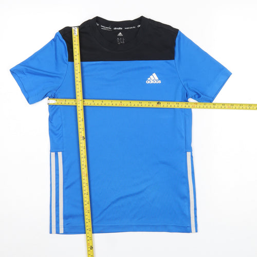 Adidas Boys Blue Colourblock Climalite Sports T-Shirt 11-12 Years