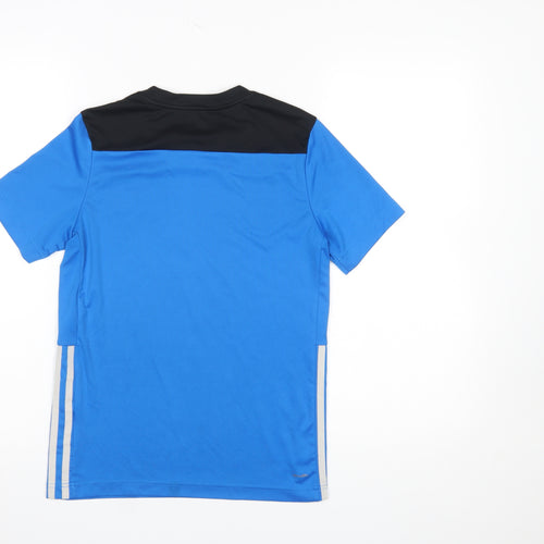 Adidas Boys Blue Colourblock Climalite Sports T-Shirt 11-12 Years