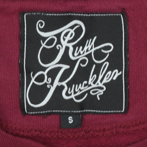 Ruth Kuckler Womens Burgundy Tattoo Graphic Pullover Sweatshirt S
