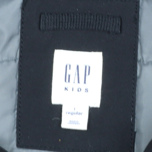 GAP Kids Boys Black Faux Fur Hooded Parka Coat 10-11 Years Winter Jacket