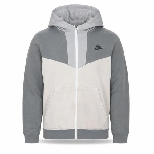 Nike Boys Grey Full Zip Hoodie Large 147-158cm Logo Print Casual Sportswear